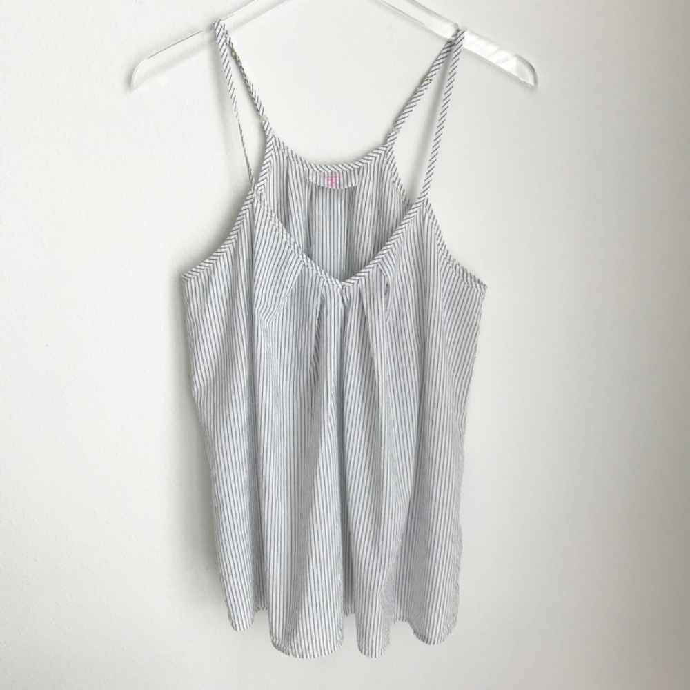 Commando Cotton Voile Striped V-Neck Cami Size S Lightweight Adjustable Straps